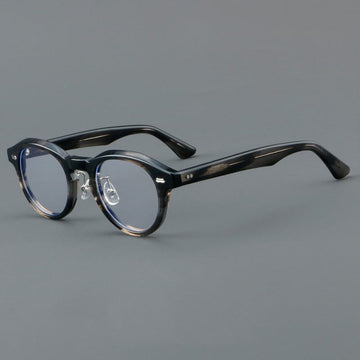Aeker Retro Acetate Glasses Frame Round Frames Southood Gray Stripe